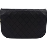 Chanel Quilted Lambskin 24K Gold Halfmoon Double Flap Shoulder Bag