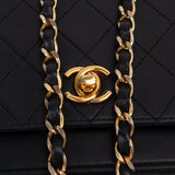 Chanel Quilted Lambskin 24K Gold Halfmoon Double Flap Shoulder Bag