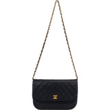 Chanel Quilted Lambskin 24K Gold Halfmoon Double Flap Shoulder Bag