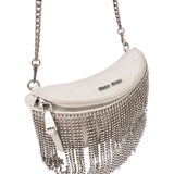 Miu Miu Leather Crystal Fringe Crossbody Bag