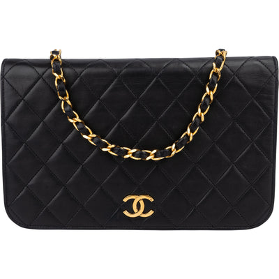 Chanel Quilted Lambskin 24K Gold Single Flap Shoulder Bag