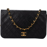 Chanel Quilted Lambskin 24K Gold Single Flap Shoulder Bag