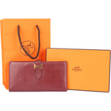 Hermès Bordeaux Bearn Courchevel Leather Bearn Bifold Wallet