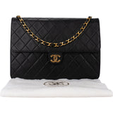 Chanel Quilted Lambskin 24K Gold Single Flap Shoulder Bag
