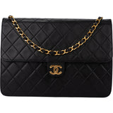 Chanel Quilted Lambskin 24K Gold Single Flap Shoulder Bag