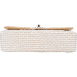 Chanel Quilted Tweed 24K Gold Medium Double Flap Crossbody Bag