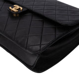 Chanel Quilted Lambskin 24K Gold Single Flap Shoulder Bag