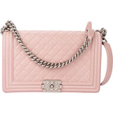 Chanel Quilted Lambskin Boy Single Flap Crossbody Bag