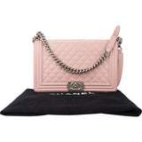Chanel Quilted Lambskin Boy Single Flap Crossbody Bag
