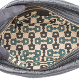 Gucci Black Leather GG Monogram Horsebit Handbag