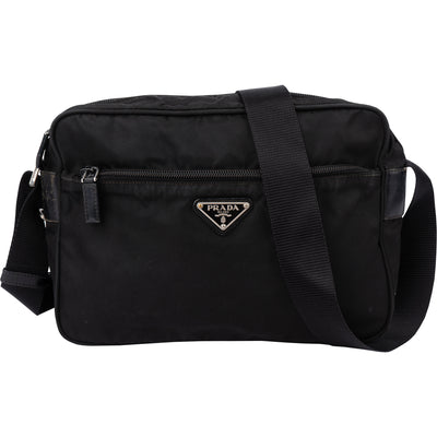 Prada Black Nylon Triangle Crossbody Bag