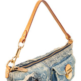 Louis Vuitton Denim Patchwork Monogram Pochette Shoulder Bag