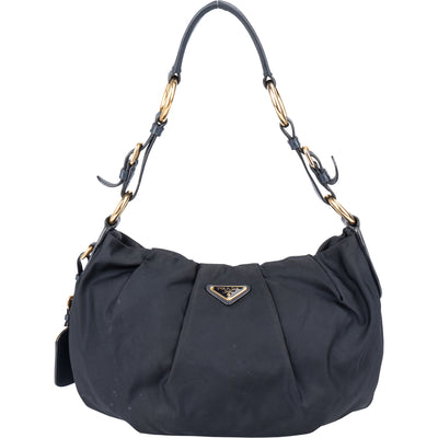 Prada Blue Nylon Triangle Shoulder Bag