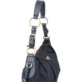 Prada Blue Nylon Triangle Shoulder Bag