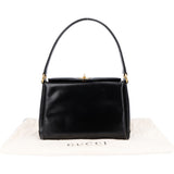 Gucci Black Leather Turnlock Handbag