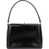 Gucci Black Leather Turnlock Handbag