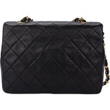 Chanel Quilted Lambskin 24K Gold Single Flap Crossbody Bag