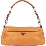 Prada Brown Leather Triangle Baguette Shoulder Bag