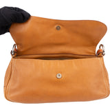 Prada Brown Leather Triangle Baguette Shoulder Bag
