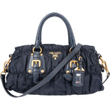 Prada Blue Quilted Nylon Handbag