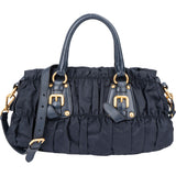 Prada Blue Quilted Nylon Handbag