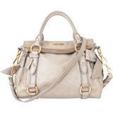Miu Miu Grey Leather City Handbag