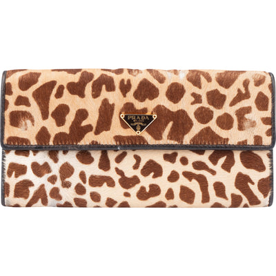 Prada Hair Animal Print Safari Wallet - vintageandkickz