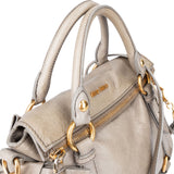 Miu Miu Grey Leather City Handbag