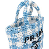 Prada Blue Gaufre Raffia Handbag