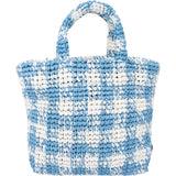 Prada Blue Gaufre Raffia Handbag