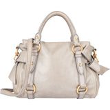Miu Miu Grey Leather City Handbag