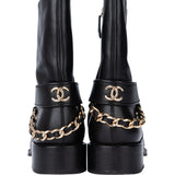 Chanel Leather CC Chain Boots (37,5)