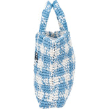 Prada Blue Gaufre Raffia Handbag