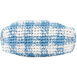 Prada Blue Gaufre Raffia Handbag