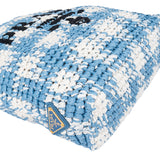 Prada Blue Gaufre Raffia Handbag