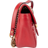 Gucci Red Leather Marmont GG Crossbody Bag