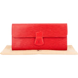 Louis Vuitton Rouge Epi Leather Rouleau Jewelry Clutch