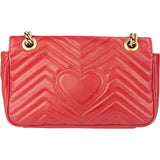 Gucci Red Leather Marmont GG Crossbody Bag