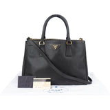 Prada Black Saffiano Leather Galleria Handbag