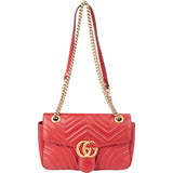 Gucci Red Leather Marmont GG Crossbody Bag