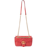 Gucci Red Leather Marmont GG Crossbody Bag