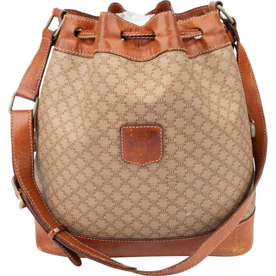 Celine Maccadam Monogram Bucket Shoulder Bag - vintageandkickz