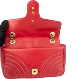Gucci Red Leather Marmont GG Crossbody Bag