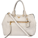 Prada White Calfskin Vitello Handbag