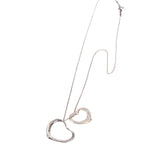 Tiffany & Co. 925 Sterling Silver Peretti Twin Heart Necklace