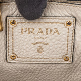 Prada White Calfskin Vitello Handbag