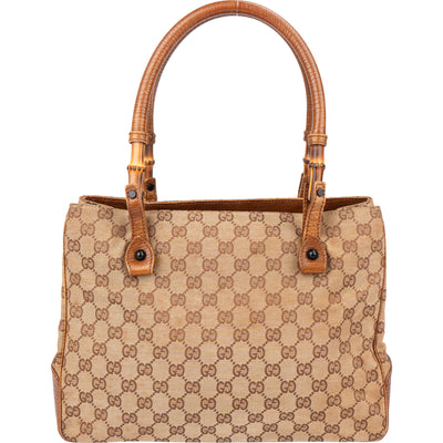Gucci GG Monogram Bamboo Handbag