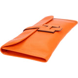 Hermès Orange Leather Jige Clutch