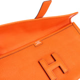 Hermès Orange Leather Jige Clutch