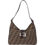 Fendi FF Monogram Baguette Buckle Shoulder Bag